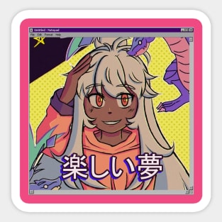 vaporwave aesthetic anime girl video game Sticker